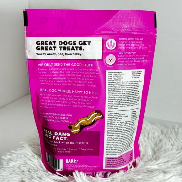 BARK Dog Treats Wakey Loops Bacon and Cheese NWT 4oz - Picture 2 of 3